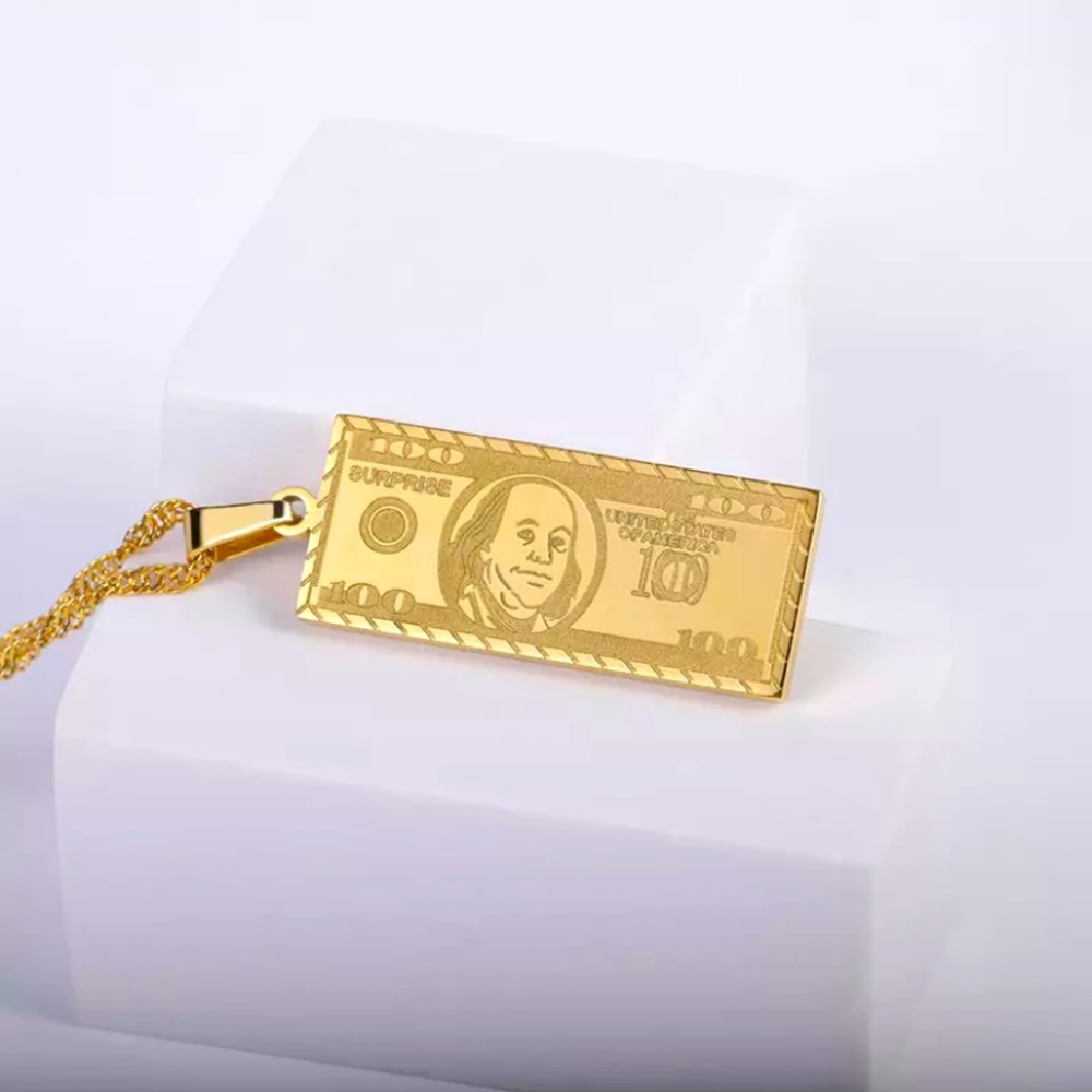 Gold money bar chain